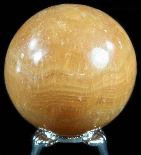 Polished, Orange Calcite Sphere - Madagascar #55097